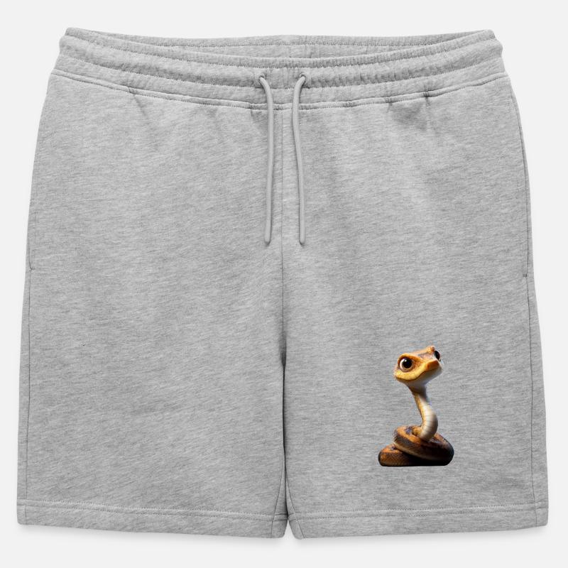 snake, python, cobra, rattlesnake, snakes - Mens' Premium Organic Sweatshorts - heather grey