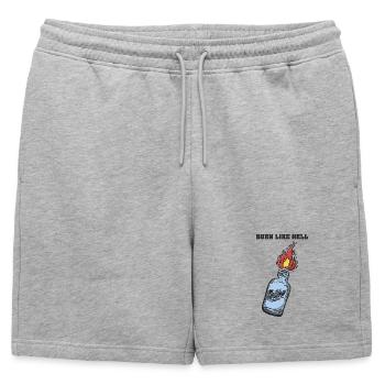 Flacon à motifs ardents avec flamme - Short de survêtement homme premium - gris chiné - Devant - AI Model Male 178 light (178cm)