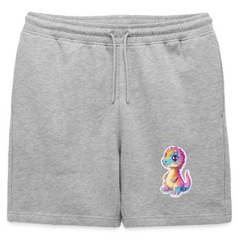 Dinosaure - Short de survêtement homme premium - gris chiné - Devant - AI Model Male 178 light (178cm)