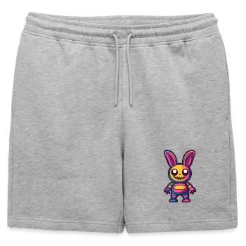 Lapin Halloween Zombie - Short de survêtement homme premium - gris chiné - Devant - AI Model Male 178 light (178cm)