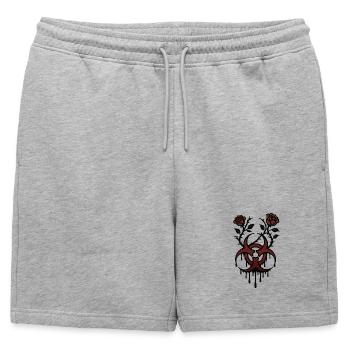 Underground biohazard - Roses de sang - Short de survêtement homme premium - gris chiné - Devant - AI Model Male 178 light (178cm)