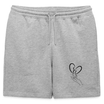 Cœur brisé - Short de survêtement homme premium - gris chiné - Devant - AI Model Male 178 light (178cm)