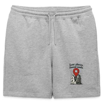 Urbex - Urban Exploration - Mens' Premium Organic Sweatshorts - heather grey - Front - AI Model Male 178 light (178cm)