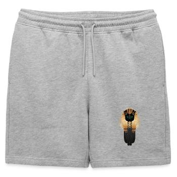 Majestueux chat égyptien avec ornements - Short de survêtement homme premium - gris chiné - Devant - AI Model Male 178 light (178cm)