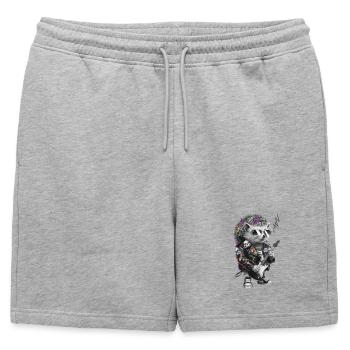 Hérisson punky avec guitare électrique - Short de survêtement homme premium - gris chiné - Devant - AI Model Male 178 light (178cm)