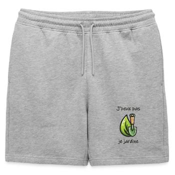 I can't I garden – Gardener humor - Mens' Premium Organic Sweatshorts - heather grey - Front - AI Model Male 178 light (178cm)