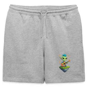 Green Goblin with Guitar - Mens' Premium Organic Sweatshorts - heather grey - Front - AI Model Male 178 light (178cm)