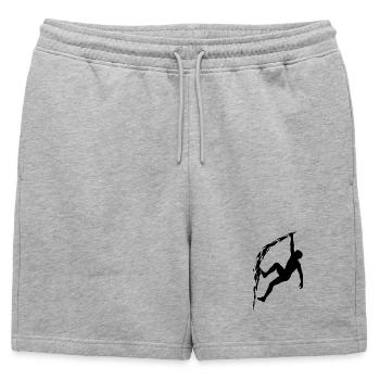 Escalade Silhouette Escalade Libre Montagne Sport Extrême - Short de survêtement homme premium - gris chiné - Devant - AI Model Male 178 light (178cm)
