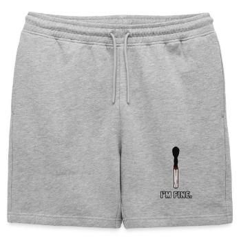 Match - I'm fine - Mens' Premium Organic Sweatshorts - heather grey - Front - AI Model Male 178 light (178cm)