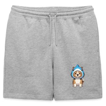 Cartoon Dog Beagle Mignon Carnaval Brésil - Short de survêtement homme premium - gris chiné - Devant - AI Model Male 178 light (178cm)