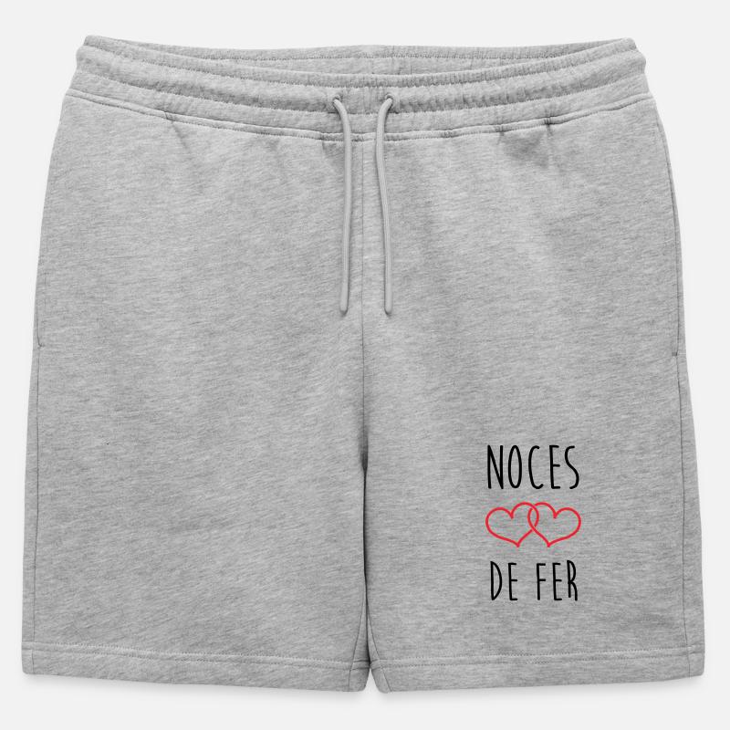 Eiserne Hochzeit: 41 Jahre Ehe - Männer Premium Organic Sweatshorts - Grau meliert