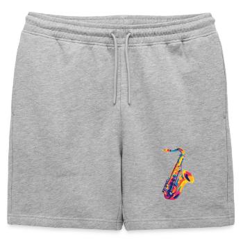 FarbSax PopsArt - Mens' Premium Organic Sweatshorts - heather grey - Front - AI Model Male 178 light (178cm)