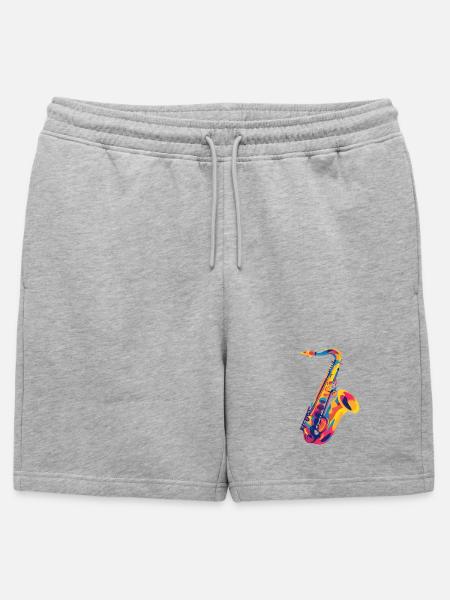 FarbSax PopsArt - Männer Premium Organic Sweatshorts - Grau meliert