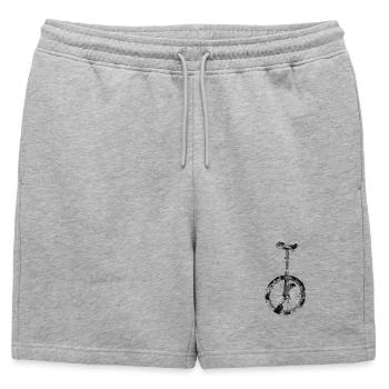 Unicycle | Descendance freestyle en monocycle - Short de survêtement homme premium - gris chiné - Devant - AI Model Male 178 light (178cm)