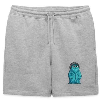 DJ Fluffo avec une tresse devant - Design Fluffonster - Short de survêtement homme premium - gris chiné - Devant - AI Model Male 178 light (178cm)