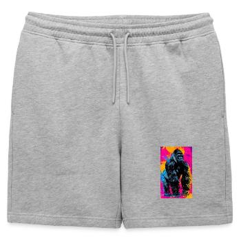 gorilla - Mens' Premium Organic Sweatshorts - heather grey - Front - AI Model Male 178 light (178cm)