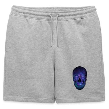 Galactic Skull Nebula - Mens' Premium Organic Sweatshorts - heather grey - Front - AI Model Male 178 light (178cm)