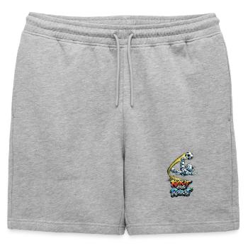 Un robot de football réalise des coups de pied aériens - Short de survêtement homme premium - gris chiné - Devant - AI Model Male 178 light (178cm)