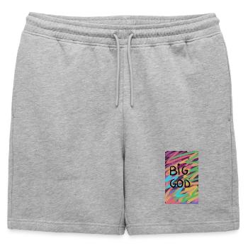 Big God Retro - Short de survêtement homme premium - gris chiné - Devant - AI Model Male 178 light (178cm)