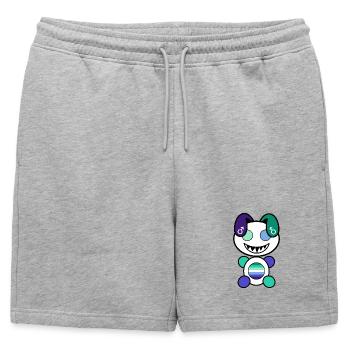 Pride Plush : Gayly - Short de survêtement homme premium - gris chiné - Devant - AI Model Male 178 light (178cm)