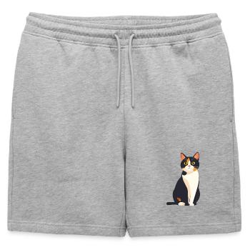 Motif de couleur de chat calico - Short de survêtement homme premium - gris chiné - Devant - AI Model Male 178 light (178cm)