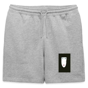 Dreamface - Short de survêtement homme premium - gris chiné - Devant - AI Model Male 178 light (178cm)