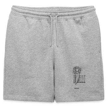 Projection oculaire lévitante - Short de survêtement homme premium - gris chiné - Devant - AI Model Male 178 light (178cm)