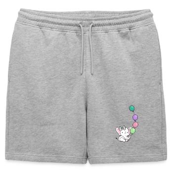 Éléphant Ballon Pastel - Short de survêtement homme premium - gris chiné - Devant - AI Model Male 178 light (178cm)