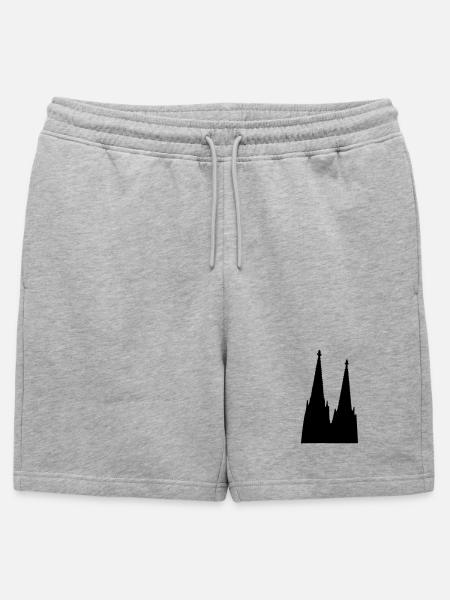 Der Kölner Dom in Köln - Männer Premium Organic Sweatshorts - Grau meliert