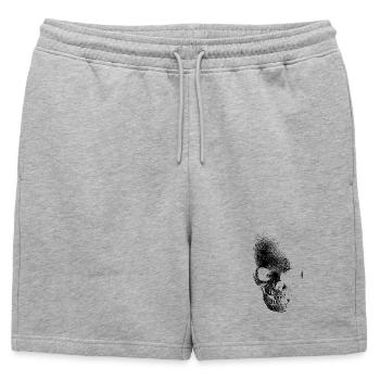 skull totenkopf pirat - Short de survêtement homme premium - gris chiné - Devant - AI Model Male 178 light (178cm)