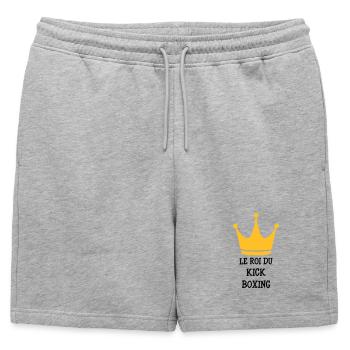 Kickboxing / Kick-Boxeur / Kick Boxing / - Short de survêtement homme premium - gris chiné - Devant - AI Model Male 178 light (178cm)
