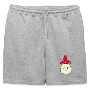 Champignon, champignon dans les bois cadeau - Short de survêtement homme premium - gris chiné - Devant - AI Model Male 178 light (178cm)