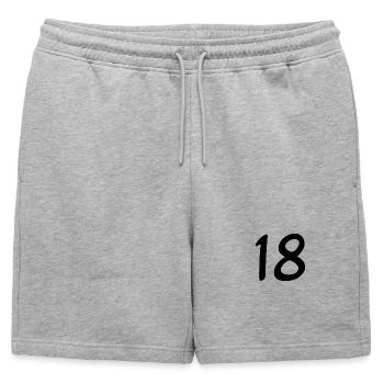 18. 18 ANS. 18e ANNIVERSAIRE. ANNIVERSAIRE 18 ANS. - Short de survêtement homme premium - gris chiné - Devant - AI Model Male 178 light (178cm)