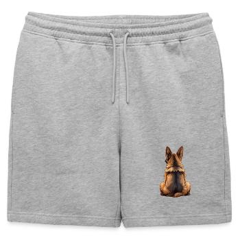 Berger allemand - Short de survêtement homme premium - gris chiné - Devant - AI Model Male 178 light (178cm)