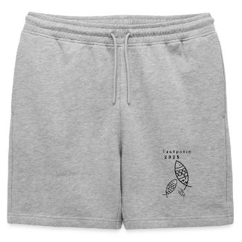 Marraine 2025 3 Poissons Croix Minimaliste - Short de survêtement homme premium - gris chiné - Devant - AI Model Male 178 light (178cm)