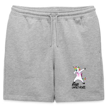Logo Rave Unicorns Black Text - Männer Premium Organic Sweatshorts - Grau meliert - Vorne - AI Model Male 178 light (178cm)