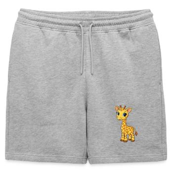 Bébés girafes - Short de survêtement homme premium - gris chiné - Devant - AI Model Male 178 light (178cm)