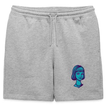 Portrait de Lady Années 60 Pop Art II - Short de survêtement homme premium - gris chiné - Devant - AI Model Male 178 light (178cm)