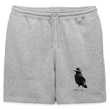 Corbeau, Corbeau, Oiseau, Corbeau Corbeau, Choucas, Corbeau noir - Short de survêtement homme premium - gris chiné - Devant - AI Model Male 178 light (178cm)