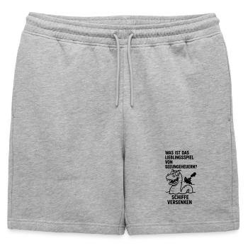Les navires coulent Monstre marin Blague drôle pour enfants - Short de survêtement homme premium - gris chiné - Devant - AI Model Male 178 light (178cm)