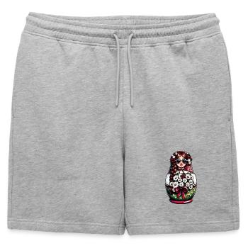 Matriochka en russe Matriochka Poupée Russe - Short de survêtement homme premium - gris chiné - Devant - AI Model Male 178 light (178cm)