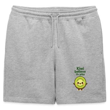 Kiwi croit en toi - Short de survêtement homme premium - gris chiné - Devant - AI Model Male 178 light (178cm)