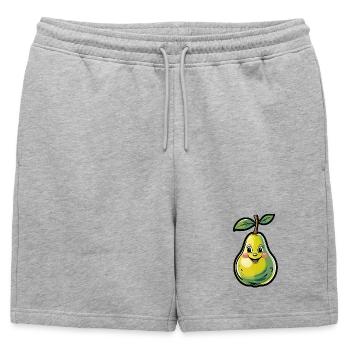 Happy Pear Cartoon - Mens' Premium Organic Sweatshorts - heather grey - Front - AI Model Male 178 light (178cm)