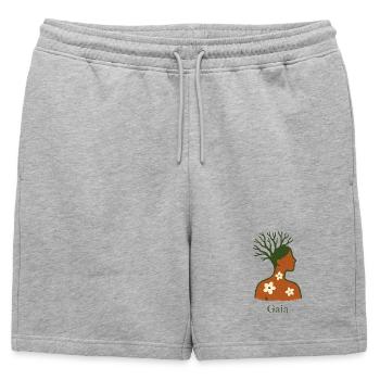Gaïa - Mère Nature - Arbre de Vie - Short de survêtement homme premium - gris chiné - Devant - AI Model Male 178 light (178cm)