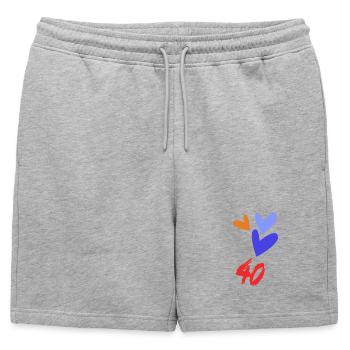 40. 40 ANS. 40e ANNIVERSAIRE. ANNIVERSAIRE 40 ANS. - Short de survêtement homme premium - gris chiné - Devant - AI Model Male 178 light (178cm)