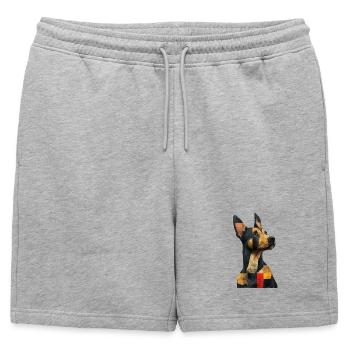 Chien mignon - Short de survêtement homme premium - gris chiné - Devant - AI Model Male 178 light (178cm)