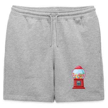 Machine à boules de chewing-gum - Short de survêtement homme premium - gris chiné - Devant - AI Model Male 178 light (178cm)