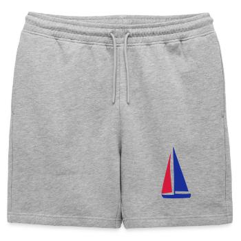 bateau à voile - Short de survêtement homme premium - gris chiné - Devant - AI Model Male 178 light (178cm)