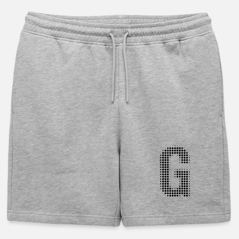 G Buchstabe Anfangsbuchstabe Punkte Geschenk - Männer Premium Organic Sweatshorts - Grau meliert