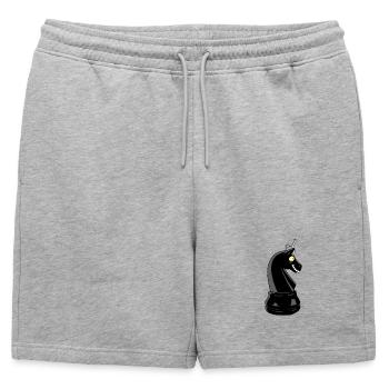 Le cavalier fou - Short de survêtement homme premium - gris chiné - Devant - AI Model Male 178 light (178cm)